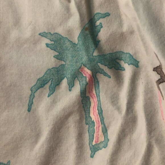 Vintage Tropical Palm AOP Beach Vacation Button Down Shirt 100% Cotton sz6 *FLAW - Picture 7 of 10